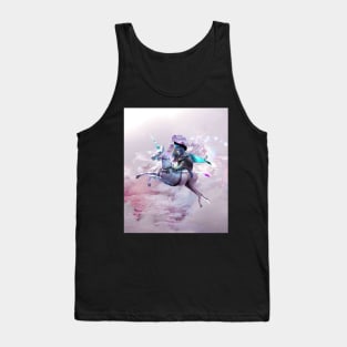 Epic Bearded Dragon Lizard Riding Unicorn Tank Top